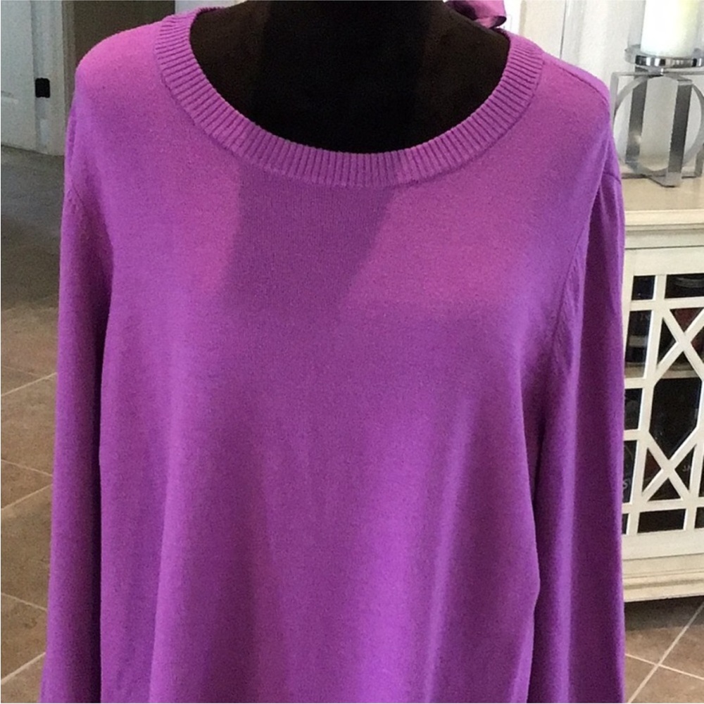 St. John Purple Layered Knit Top - Picture 8 of 9